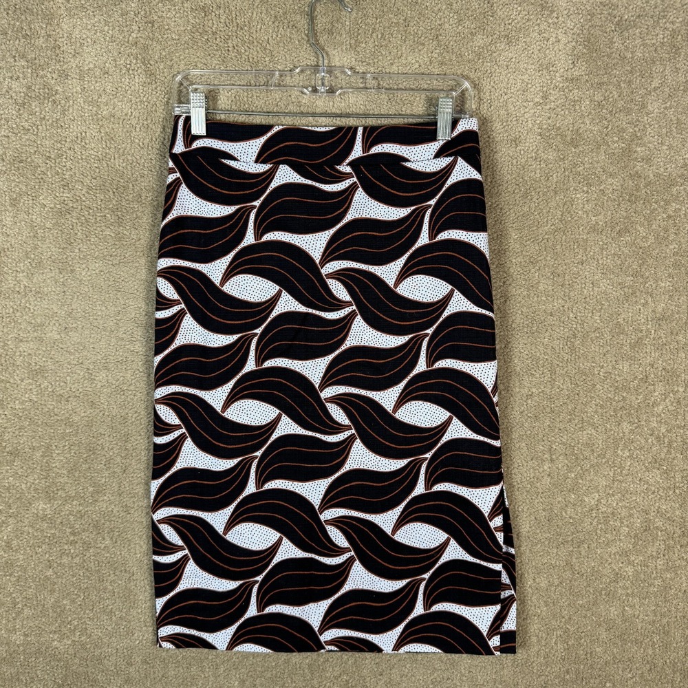 Ann Taylor Skirt Womens 2 Black Geometric Print Pencil Lined Stretch Work Office - Picture 2 of 11